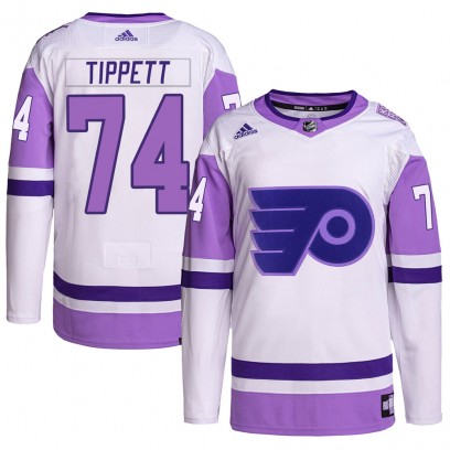 Men's Authentic Philadelphia Flyers Owen Tippett Adidas Hockey Fights Cancer Primegreen Jersey - White/Purple