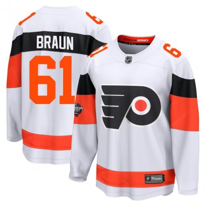 Men's Breakaway Philadelphia Flyers Justin Braun Fanatics Branded 2024 Stadium Series Jersey - White
