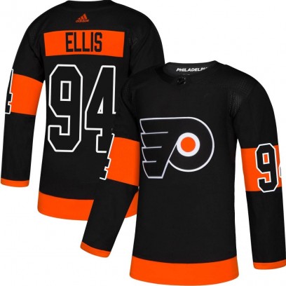 Youth Authentic Philadelphia Flyers Ryan Ellis Adidas Alternate Jersey - Black