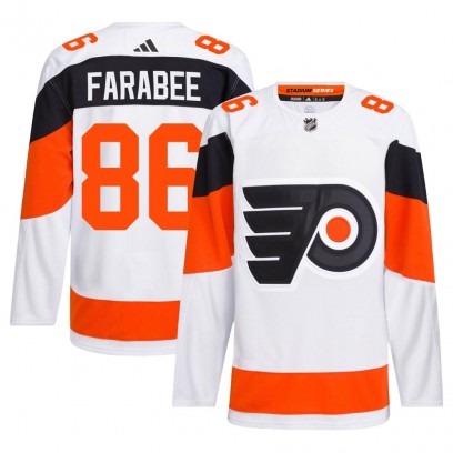 Men's Authentic Philadelphia Flyers Joel Farabee Adidas 2024 Stadium Series Primegreen Jersey - White