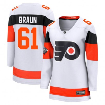 Women's Breakaway Philadelphia Flyers Justin Braun Fanatics Branded 2024 Stadium Series Jersey - White