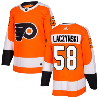 Men's Authentic Philadelphia Flyers Tanner Laczynski Adidas Home Jersey - Orange