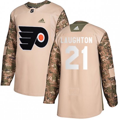 Youth Authentic Philadelphia Flyers Scott Laughton Adidas Veterans Day Practice Jersey - Camo