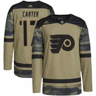 Men's Authentic Philadelphia Flyers Jeff Carter Adidas Military Appreciation Practice Jersey - Camo