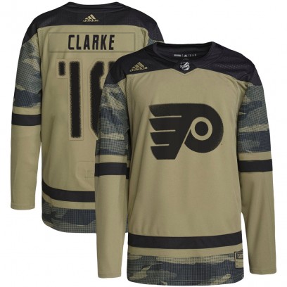 Men's Authentic Philadelphia Flyers Bobby Clarke Adidas Military Appreciation Practice Jersey - Camo