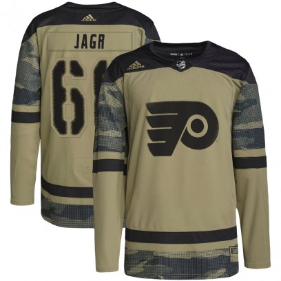 Men's Authentic Philadelphia Flyers Jaromir Jagr Adidas Military Appreciation Practice Jersey - Camo