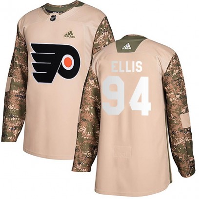 Men's Authentic Philadelphia Flyers Ryan Ellis Adidas Veterans Day Practice Jersey - Camo