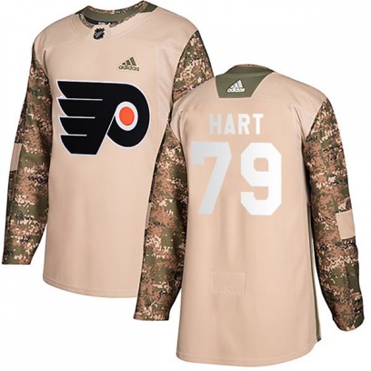 Men's Authentic Philadelphia Flyers Carter Hart Adidas Veterans Day Practice Jersey - Camo