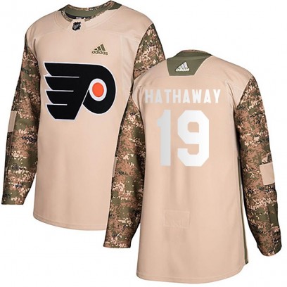 Men's Authentic Philadelphia Flyers Garnet Hathaway Adidas Veterans Day Practice Jersey - Camo