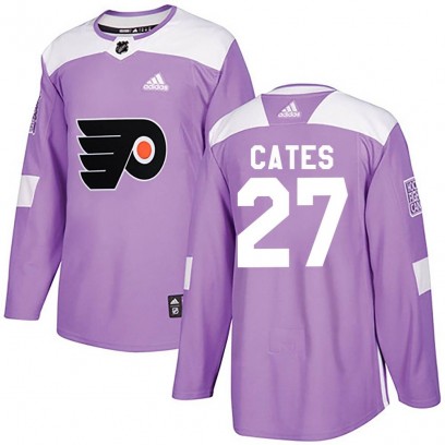 Men's Authentic Philadelphia Flyers Noah Cates Adidas Fights Cancer Practice Jersey - Purple