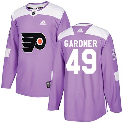 Men's Authentic Philadelphia Flyers Rhett Gardner Adidas Fights Cancer Practice Jersey - Purple