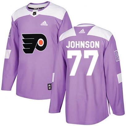 Men's Authentic Philadelphia Flyers Erik Johnson Adidas Fights Cancer Practice Jersey - Purple