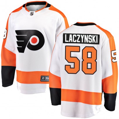 Men's Breakaway Philadelphia Flyers Tanner Laczynski Fanatics Branded Away Jersey - White