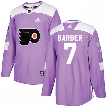 Youth Authentic Philadelphia Flyers Bill Barber Adidas Fights Cancer Practice Jersey - Purple