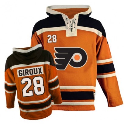 Youth Premier Philadelphia Flyers Claude Giroux Old Time Hockey Sawyer Hooded Sweatshirt - Orange