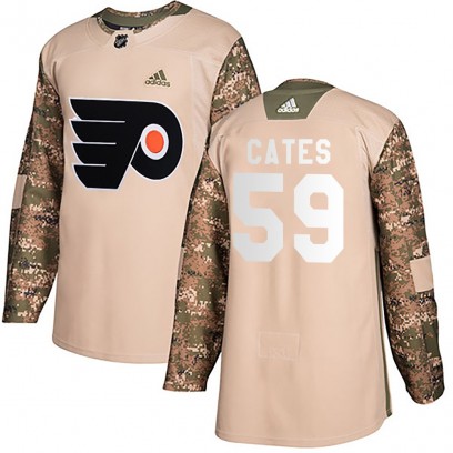 Men's Authentic Philadelphia Flyers Jackson Cates Adidas Veterans Day Practice Jersey - Camo
